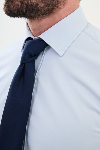 Mcr Plain Slim Fit Cotton Classic Men's Shirt Blue - 27042.25Y