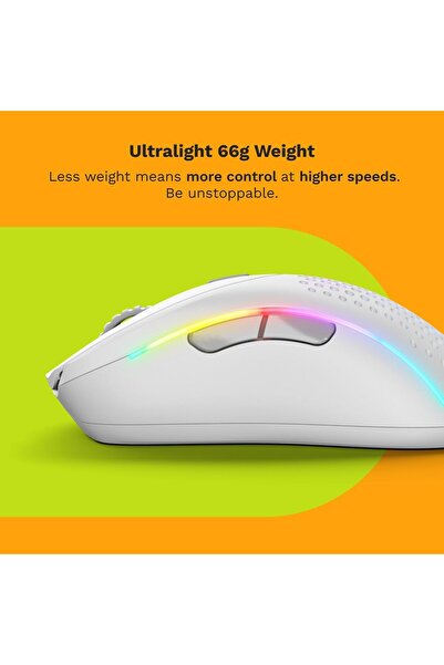 Glorious Model D 2 Wireless Mouse, 66g, 26K DPI, White