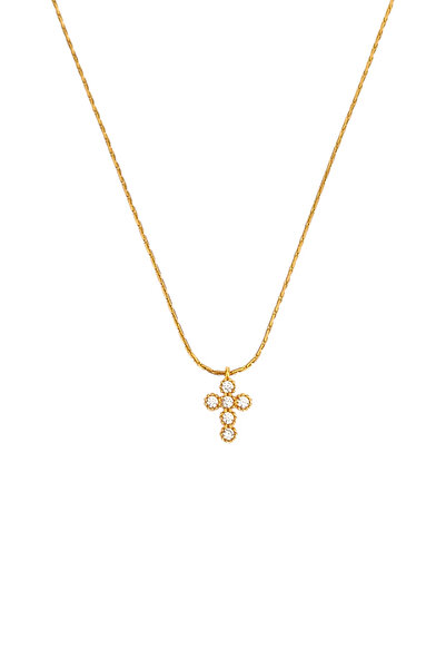 Bonnjerra Jewellery Çelik 1mm İnce Gold Hayalet Zincir Zirkon Taşlı Minimal H...