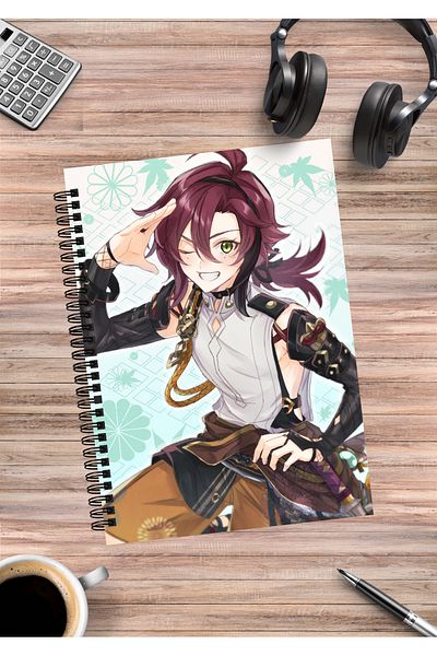 mertfigur Genshin Heizou Anime Spiral Notebook A5 (50Sheets)