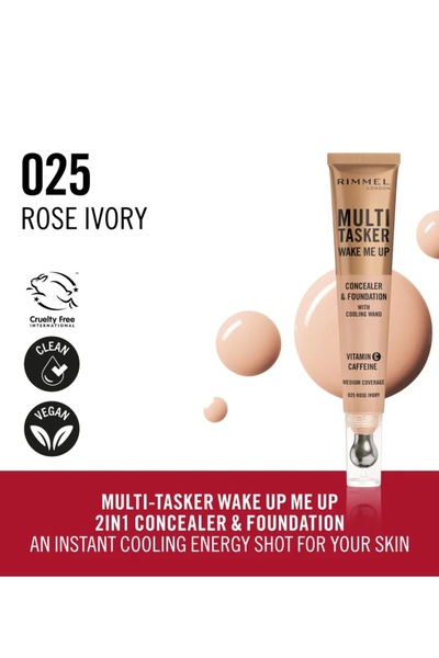 Rimmel Rimmel Multi-Tasker Wake Me Up Foundation Concealer 025 Rose Ivory 20ml