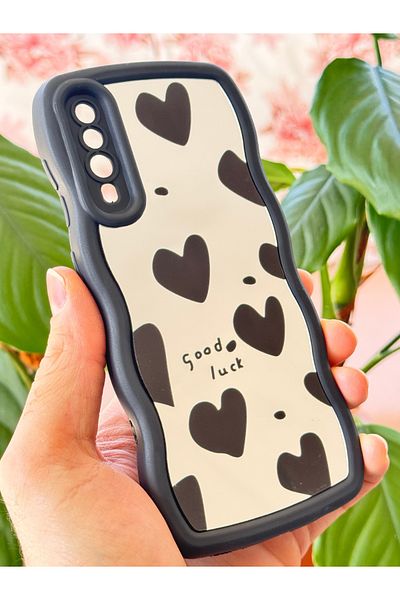 Fibaks حافظة متوافقة مع هاتف Galaxy A30S - A50، غطاء سيليكون ناعم على شكل قلب مع حماية للكاميرا