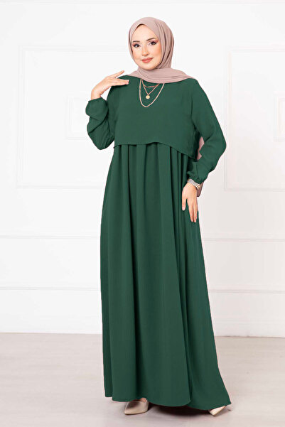 EBRUTESETTÜR Bolero Look Hijab Dress Emerald