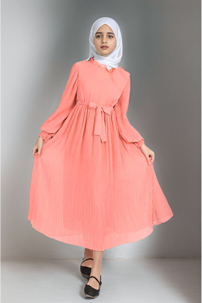 Joui Co Rochie lungă cu pliuri pentru fetiță