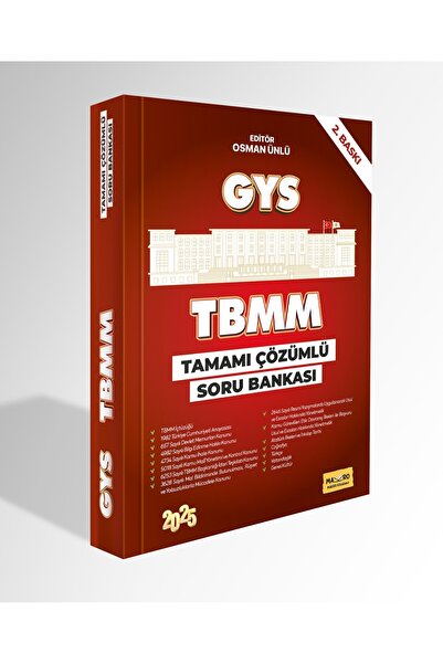 Genel Markalar 2025 Tbmm Gys Tamamı Çözümlü Soru Bankası 2. Baskı