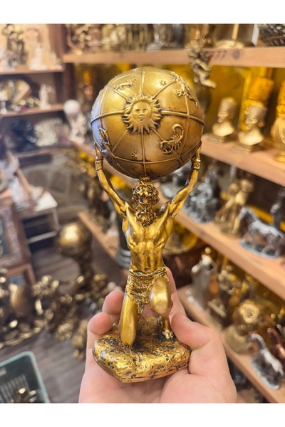 ATÖLYE SAİT Kafa Üstü Atlas heykeli biblosu ofis tasarım ev dekorasyonu