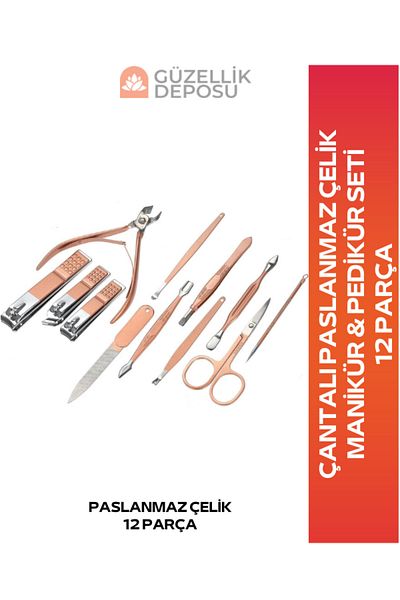 Svetit Manicure & Pedicure Set with Stainless Bag 12 Pieces