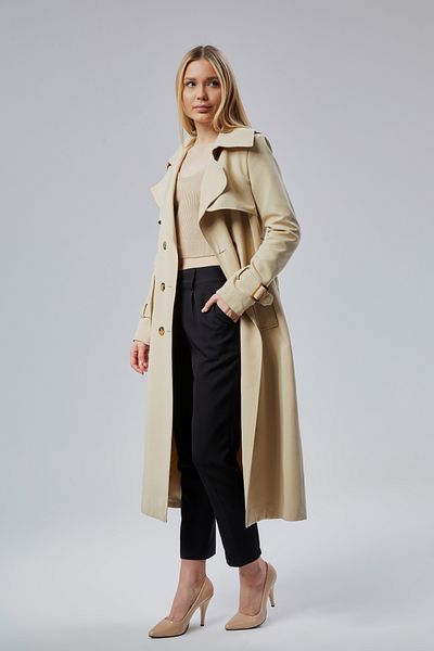 Bolivente Women's Belted Windbreaker Detailed Long Trench Coat