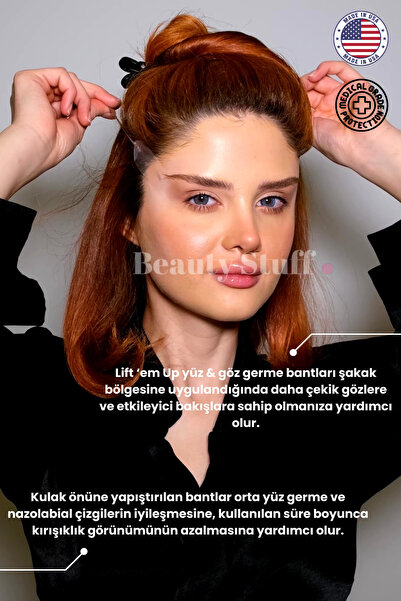 Lift 'em Up Kahverengi Lastikli Yüz & Göz Germe Bantları (20'Lİ PAKET)