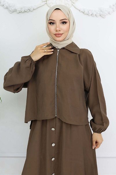 benguen Zipper Jacket Dress Suit Mink 4807