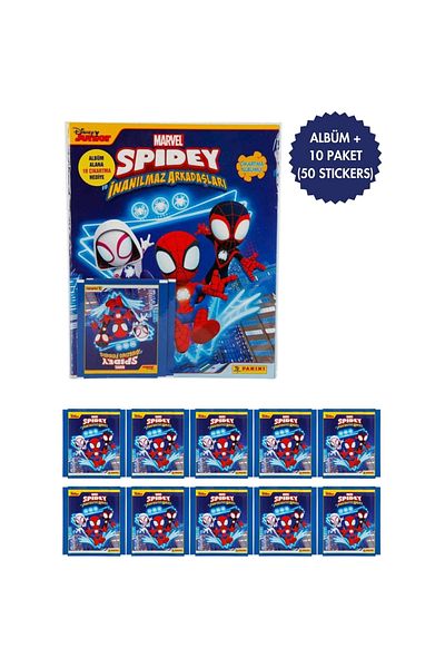 Panini Licensed Spidey Mega Starter Pack 10 Packs (50 Stickers) Stickers