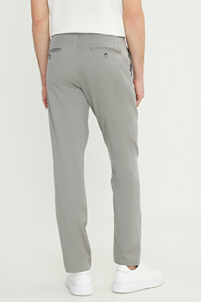 ALTINYILDIZ CLASSICS Cotton Slim Fit Slim Fit Side Pocket Flexible Casual Light Beige Trousers
