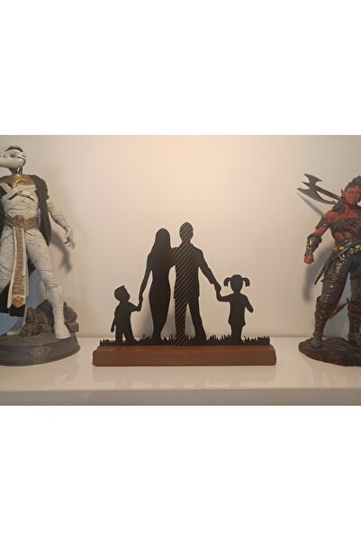 EMAKE3D Dekoratif 3D Baskı Aile Silueti - Şık ve Anlamlı Ev Aksesuarı