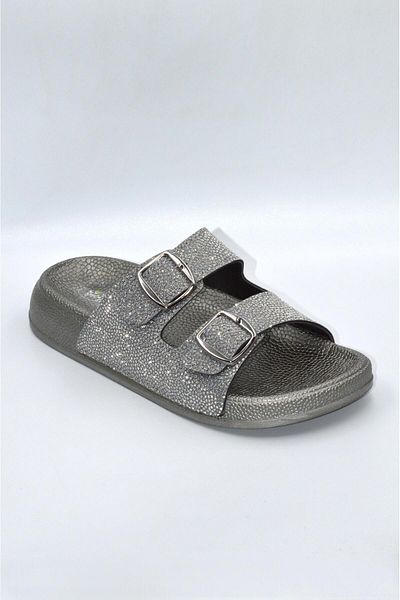 Biocomfort Smoked Glitter Women's Double Buckle Daily Slippers