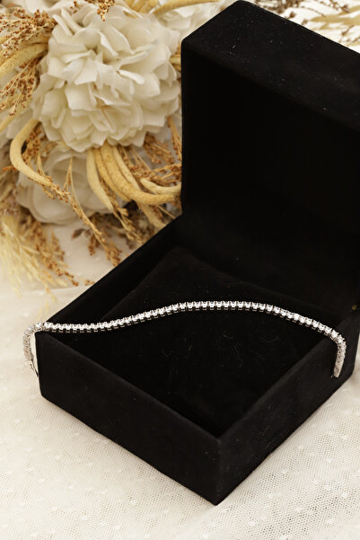 Neva RODYUM KAPLAMA 2,5 MM PIRLANTA MONTUR GÜMÜŞ BİLEKLİK