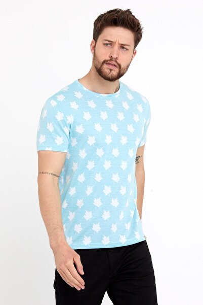 Polo State Tricou de bază albastru pentru bărbați - Jacquard