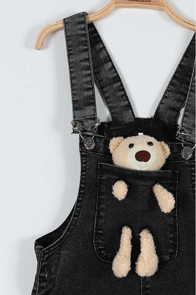 ribana Denim Skirt with Teddy Bear and Light Black Girl Slopet