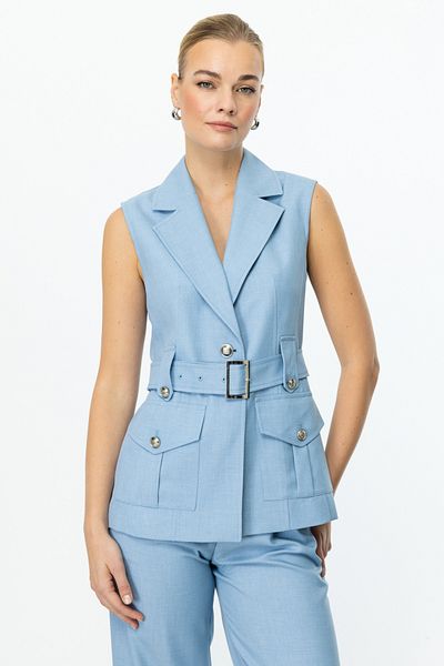 Ekol Waist Belted Sleeveless Vest 4122-25K