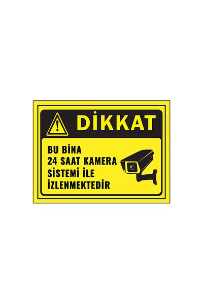 Lucena Metal Attention This Building Is Monitored 24 Hours by Camera - 2 15 cm X 20 cm Warning Sign Diversion