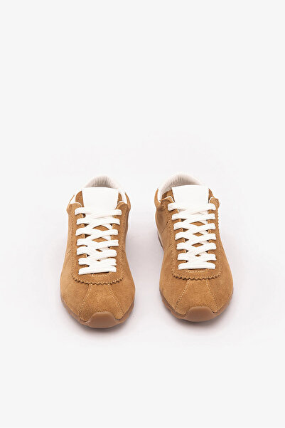 SAYL Kahve Süet Hakiki Deri Bağcıklı Kadın Sneaker Spor Ayakkabı