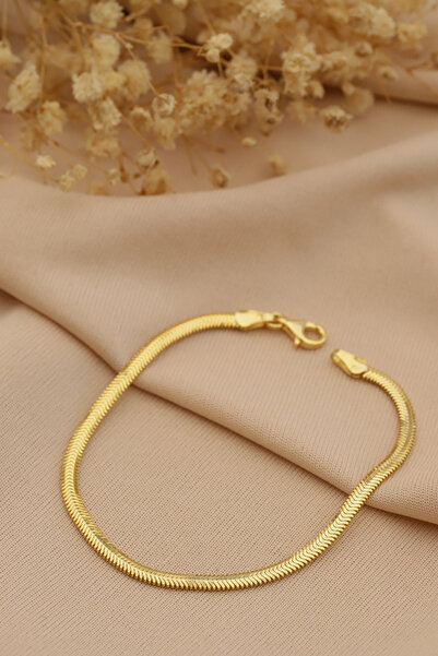 Neva GOLD KAPLAMA ORTA BOY TİLKİ KUYRUĞU GÜMÜŞ BİLEKLİK