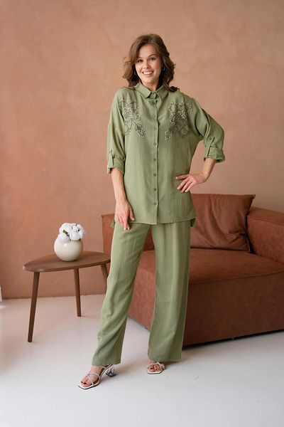 BURRASCA Bead Embroidered Linen Suit