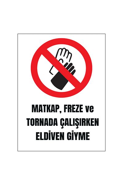 Lucena Wearing Gloves Warning Sign Caution Sign at Metal Drill Milling and Lathe