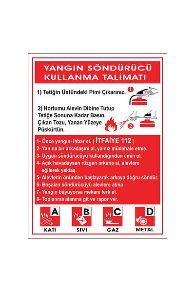 Lucena Metal Fire Extinguisher Instruction 15 cm X 20 cm Warning Sign Direction Sign