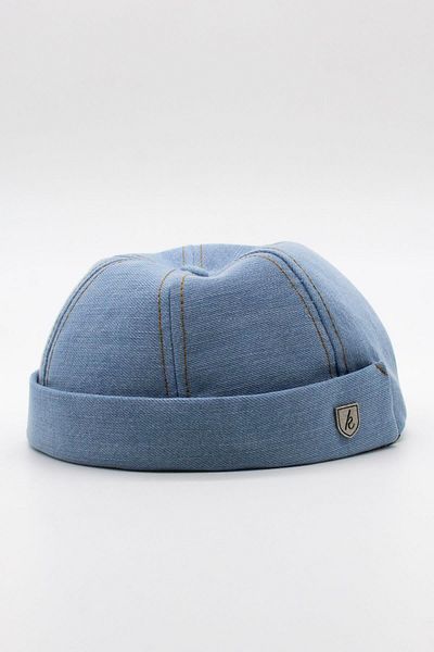 Külah Urban Light Blue Docker Hat - Brimless Denim 100% Cotton Cap