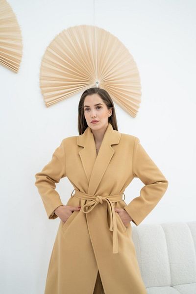 leyla sanat sanata yeni bir bakış açısı Leyla Art a New Perspective on Art Camel Belted Midi Coat