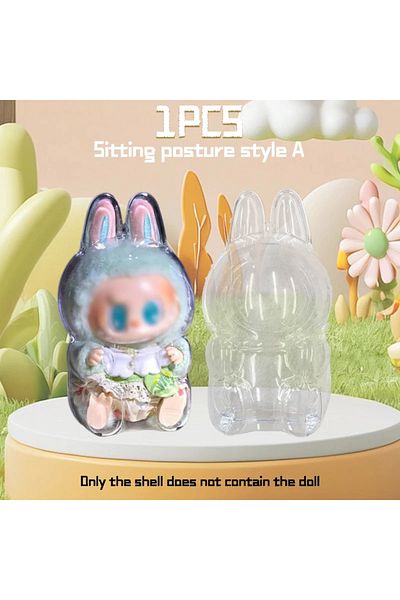 Choice no doll Shell-A Labubu Blind Box Transparent Protective Cover Thickened Dust Bag Pendant Doll Access