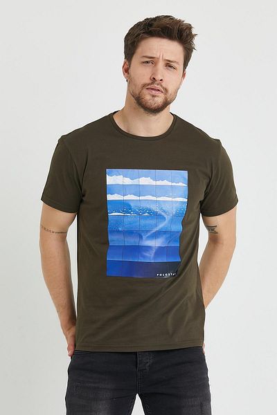 Polo State Ανδρικό μπλουζάκι με στάμπα Χακί