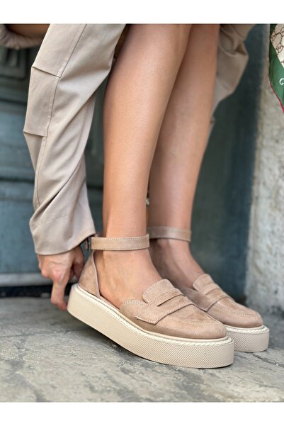 Giydim Gidiyor Jaz Özel Tasarım Süet Loafer Bej
