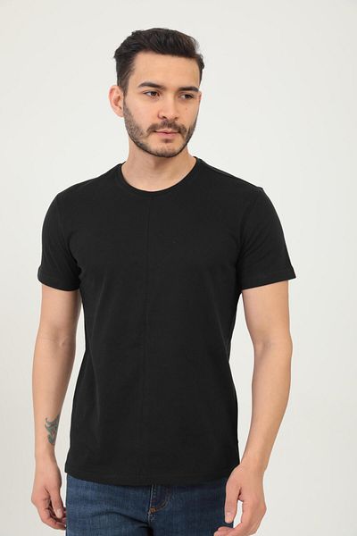 Polo State Tricou pentru bărbați, cu decolteu, cu croiala normală, cu perie de carbon, negru