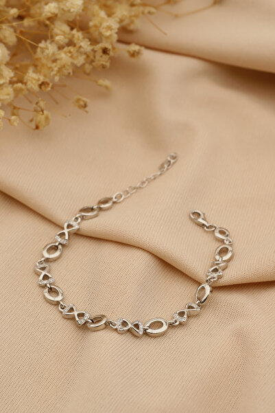 Neva RODYUM KAPLAMA SONSUZLUK MOTİFLİ GÜMÜŞ BİLEKLİK