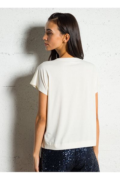 Liu Jo Γυναικείο T-Shirt με κανονική εφαρμογή Yazşi Altyakın με μικτά μανίκια