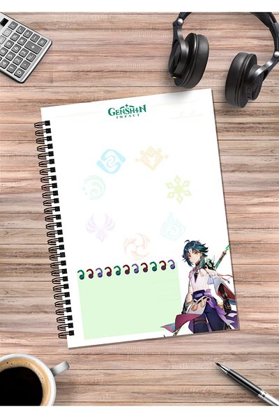 mertfigur Genshin Anime Spiral Notebook A5 (50 Sheets)