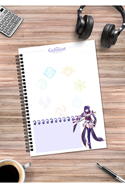 mertfigur Genshin Raiden Shogun Anime Spiral Notebook A5 (50Sheets)
