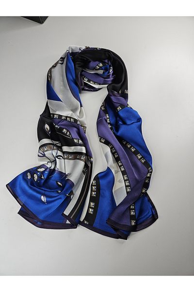 Webinay Home New Season Leaf Pattern Voile Silk Shawl