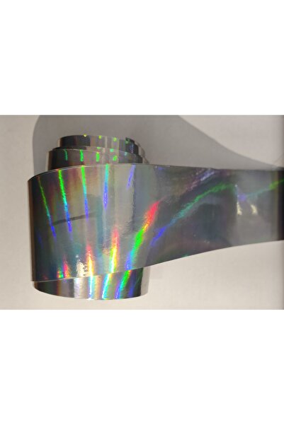 ESEMİZ زخرفة قوس قزح ثلاثية الأبعاد (7 سم × 2.5 متر) شريط رقائق الهولوغرام