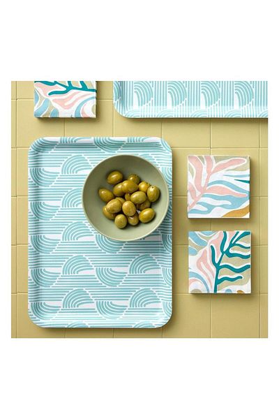 IKEA Slöjstjärt Tray Blue-Patterned 28X37 cm