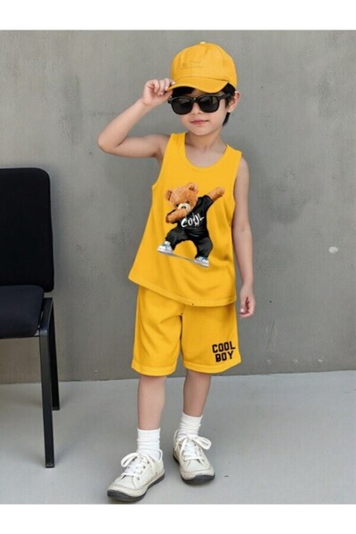 LOUİSA Комплект футболка-шорти для хлопчиків з принтом ведмедика з нульовим р...