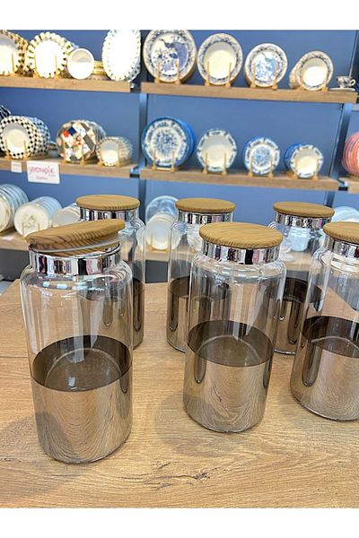 PONCİKPAZAR 6Pcs Bamboo Lid Storage Container