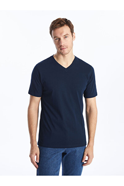 LC Waikiki Navy Blue V-Neck Short Sleeve Men's T-Shirt