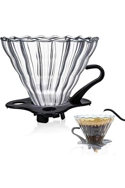 Generic Hand Drip Coffee Filter with Clear Glass Holder