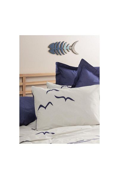 Cotton Box Larum Navy Blue - Σετ Παπλωματοθήκη Μονό Ναυτικό