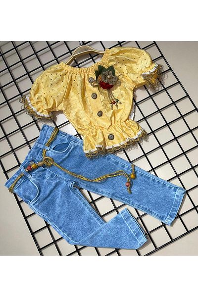 ÖRZİKİDS Summer Girl's Two-Piece Suit 2/5 Years Old