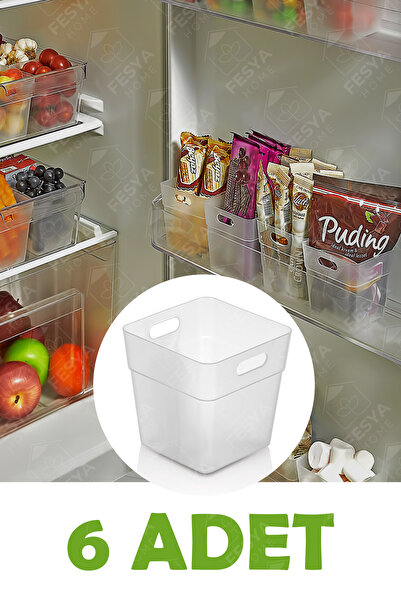 Fesya Home 6 Adet Buzdolabı Kapak Içi Düzenleyici Organizer Buzdolabı İçi Düz...