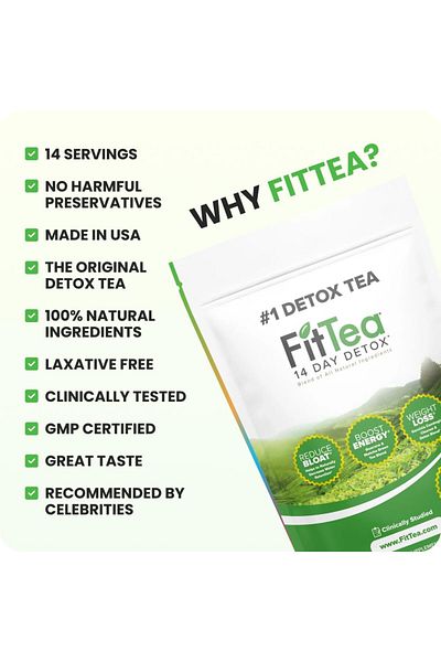 Generic FitTea The Original 14 Day Detox Organic Green Tea ECGC, Garcinia Cambogia and Ginger
