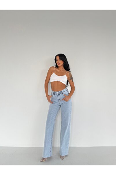Fiori Snow Washed Wide Leg Trousers